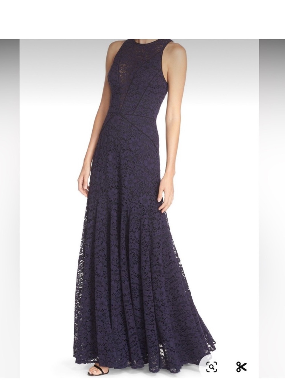 Vera Wang lace dress  Fit & Flare Maxi Dress | High Neck Elegance size 12